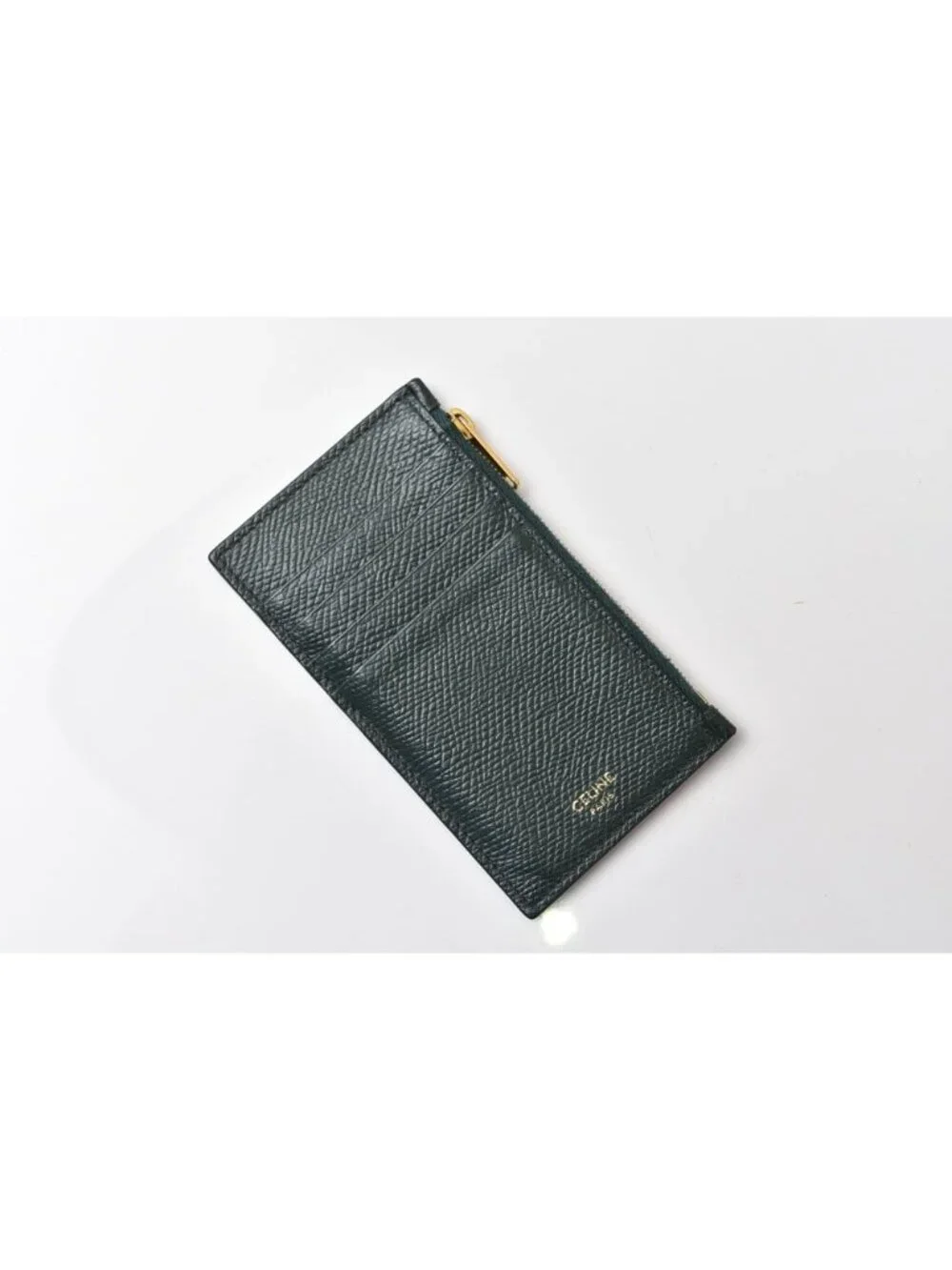Celine Coin Purse Card Slot Compact with Zip Fragment Case Green